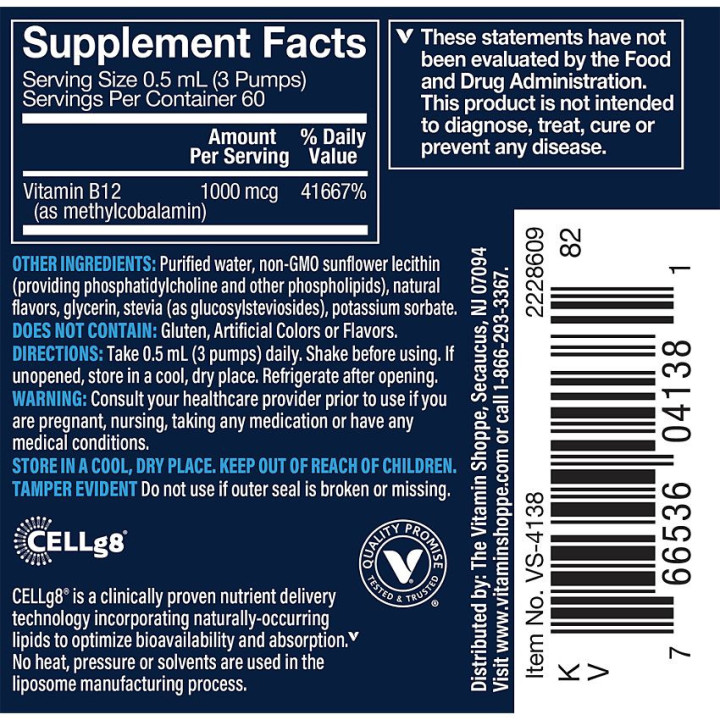 Vthrive Vitamina B12 Liposomal Spray (1 fl oz)