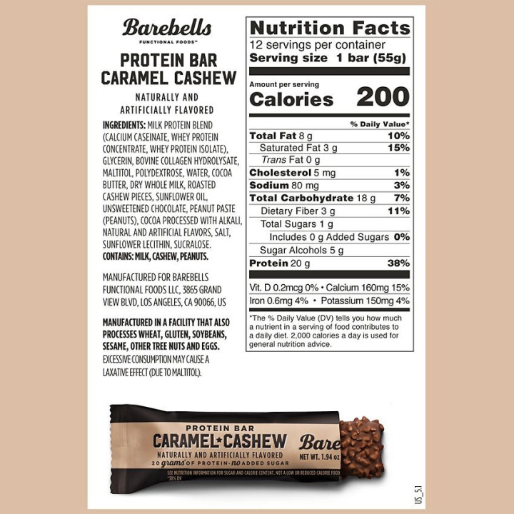 Barebells Protein Bar Caramel Cashew (1 Bar)