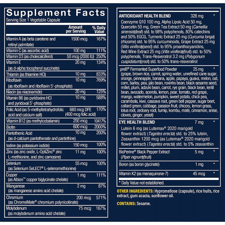 One Daily Bioactive Multivitamin for Women 50+ (30 veg cap)
