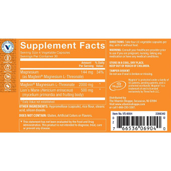 Magnesium L-Threonate w/ Lion's Mane & Magtein  (120 Cap)