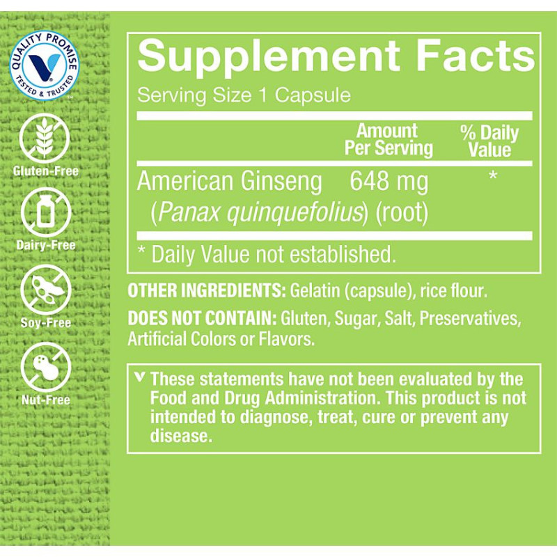 American Ginseng 648 mg (60 cap)