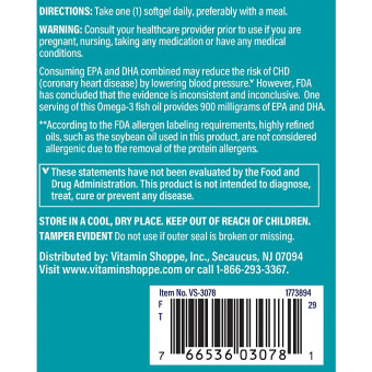 Super Omega-3 Fish Oil EPA DHA 900 mg Enteric Coated (120 soft)