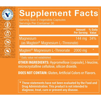 Magnesium L-Threonate 144 mg (90 veg cap)