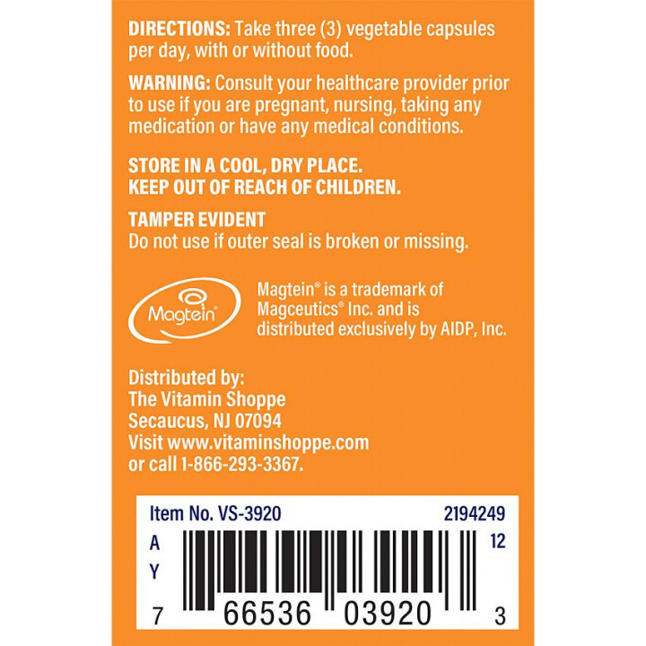 Magnesium L-Threonate 144 mg (90 veg cap)