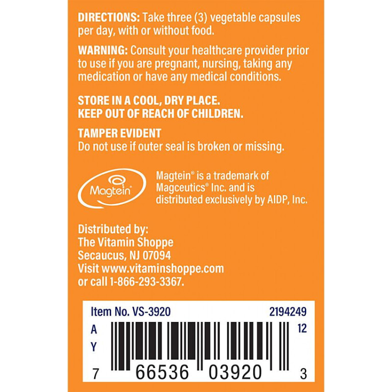 Magnesium L-Threonate 144 mg (90 veg cap)