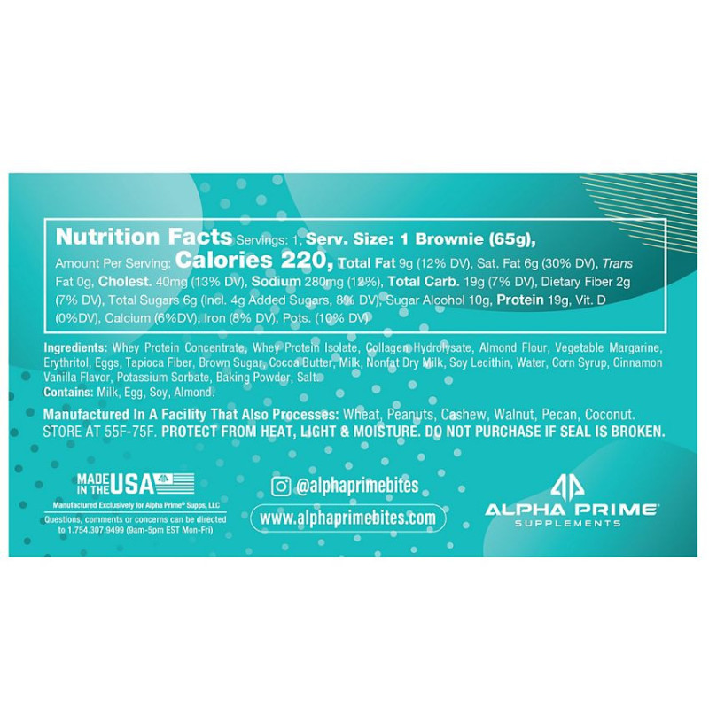PrimeBites Protein Brownies Glazed Cinnamon Roll (1 brownie)