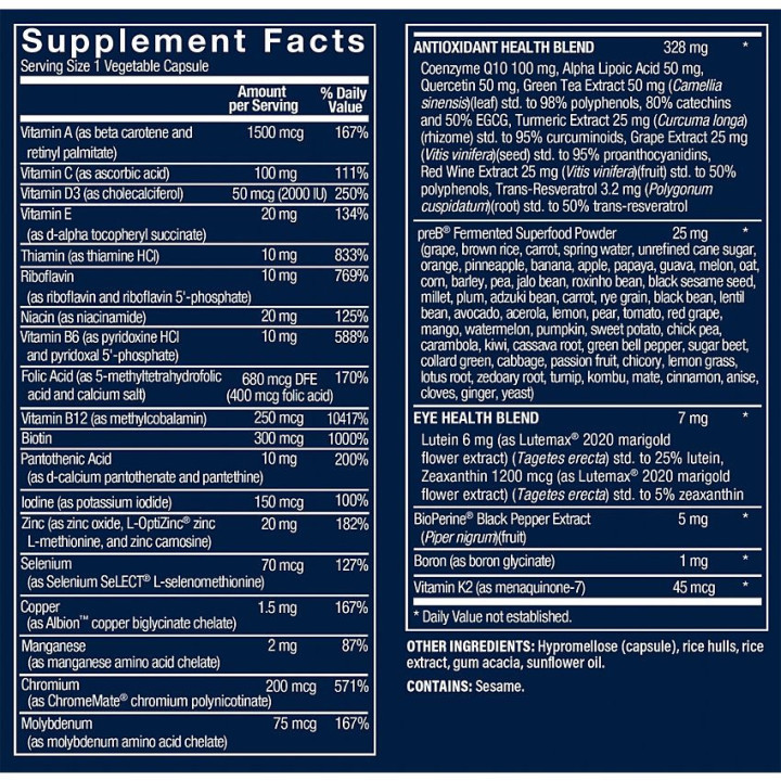 One Daily Bioactive Multivitamin for Men 50+ (30 veg cap)
