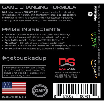 Bucked Up Pre-Workout Blue Raz (30 serv)