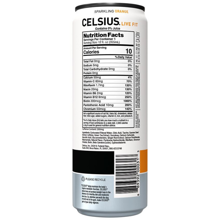 Celsius Sparkling Orange (12 fl oz)