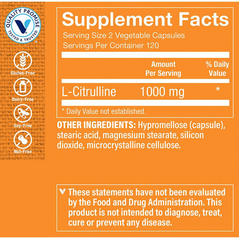 L-Citrulline 1000 mg (240 veg caps)