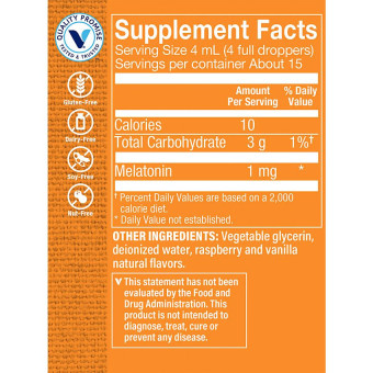 Liquid Melatonin 1 mg Raspberry (2 fl. oz)