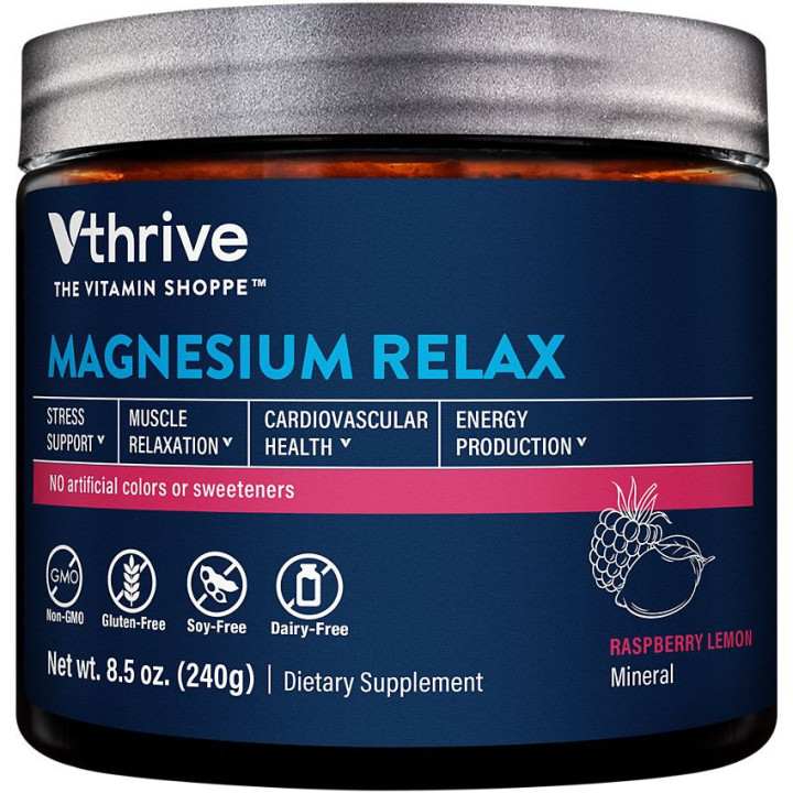 Vthrive Magnesium Relax Powder 350 mg Raspberry Lemon (50 serv)
