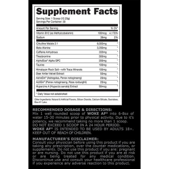 Woke AF Pre-Workout Rocket Pop (30 serv)