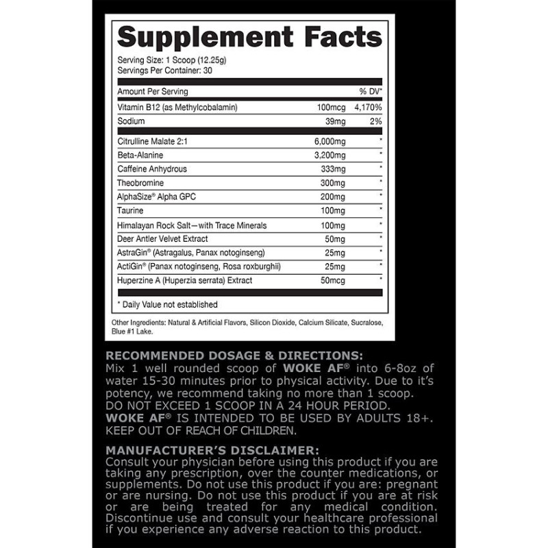 Woke AF Pre-Workout Rocket Pop (30 serv)