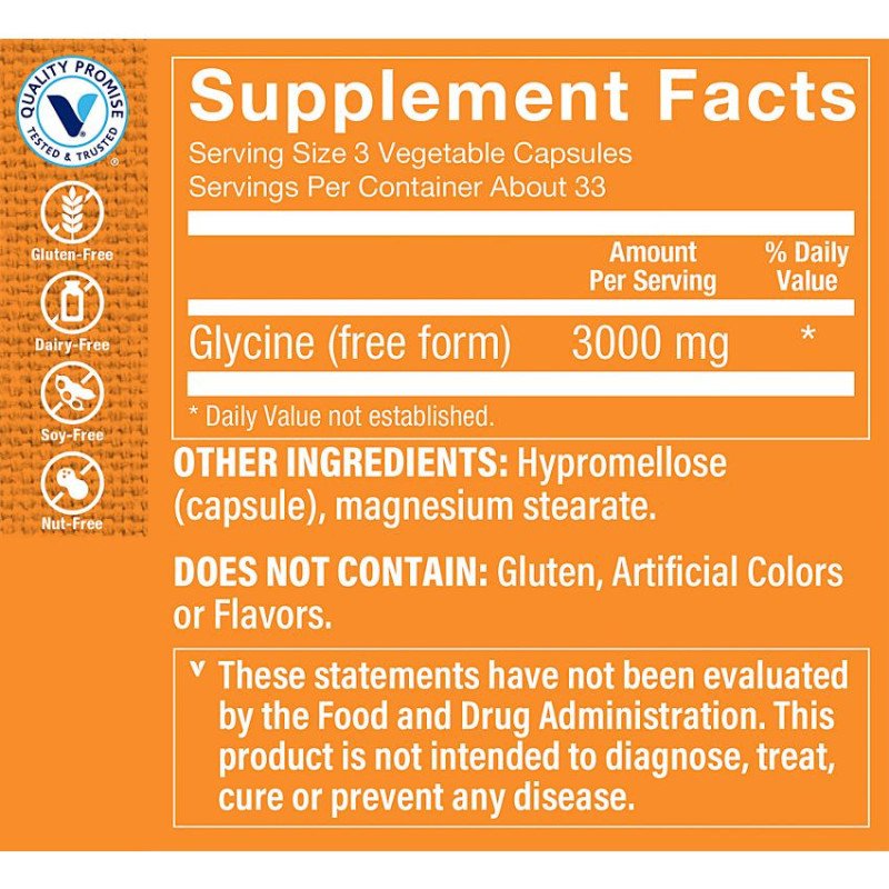 Glycine 3000 mg (100 veg cap)