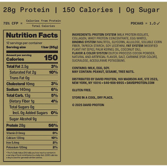 David Protein Bar Red Velvet (1 bar)