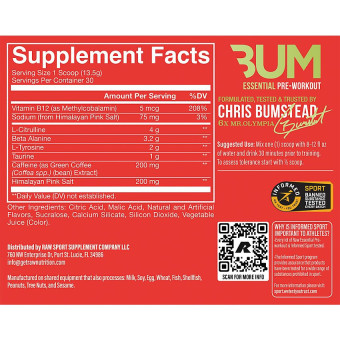 CBUM Essential Pre-Workout Powder Sour Watermelon (30 Serv)