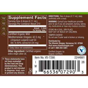Plnt Organic Oil Of Oregano 80% Carvacrol (1 fl oz)