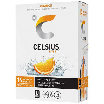 Celsius Powder Drink Mix Orange (14 packets)