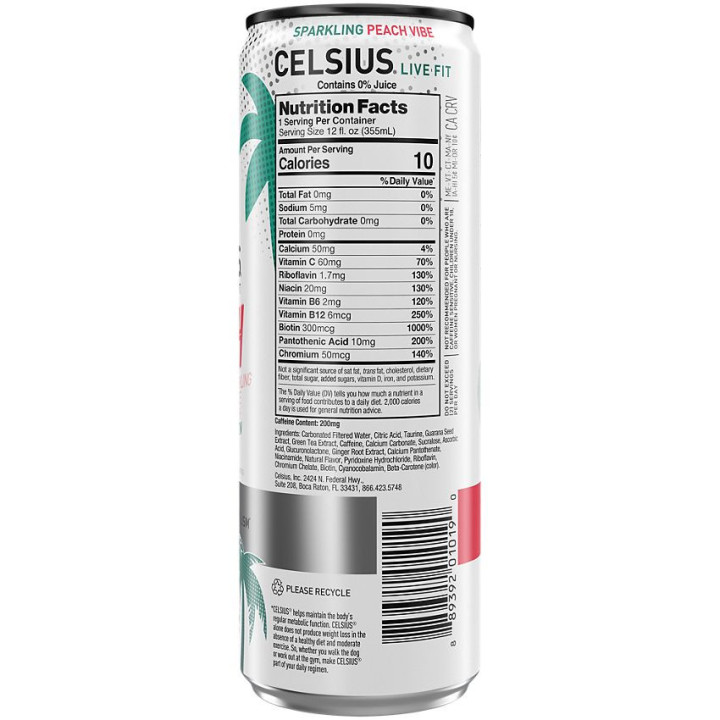 Celsius Sparkling Peach Vibe (12 fl oz)