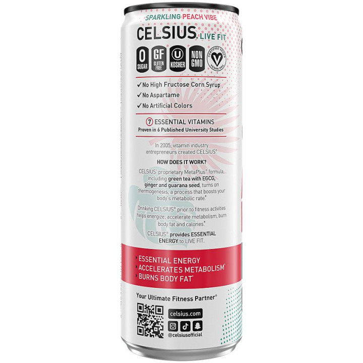 Celsius Sparkling Peach Vibe (12 fl oz)