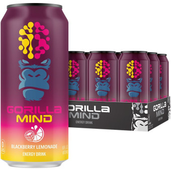 Gorilla Mind Energy Drink Blackberry Lemonade (16 fl oz)