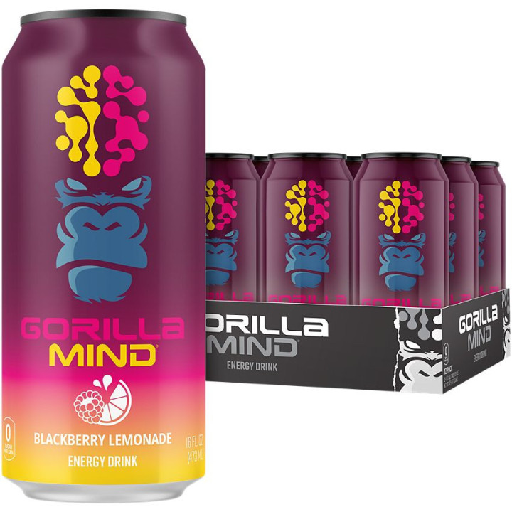 Gorilla Mind Energy Drink Blackberry Lemonade (16 fl oz)