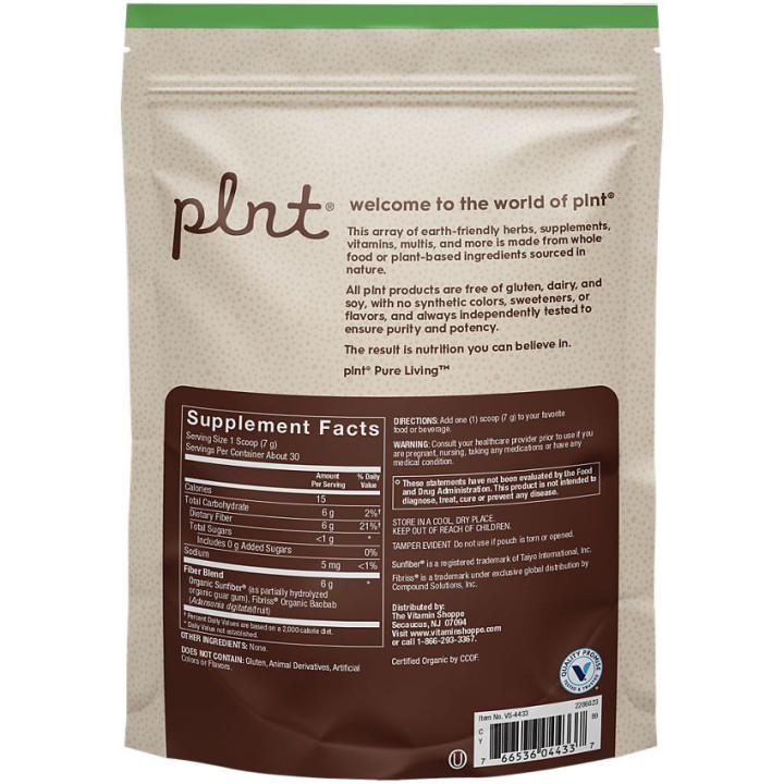 Plnt Organic Fiber Powder (30 serv)