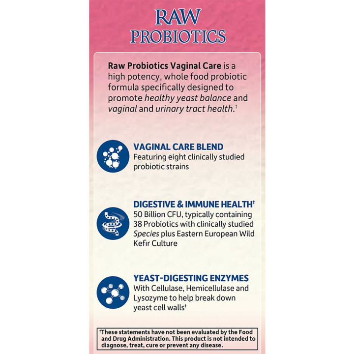 Raw Probiotics Vaginal Care 50 Billion (30 veg cap)