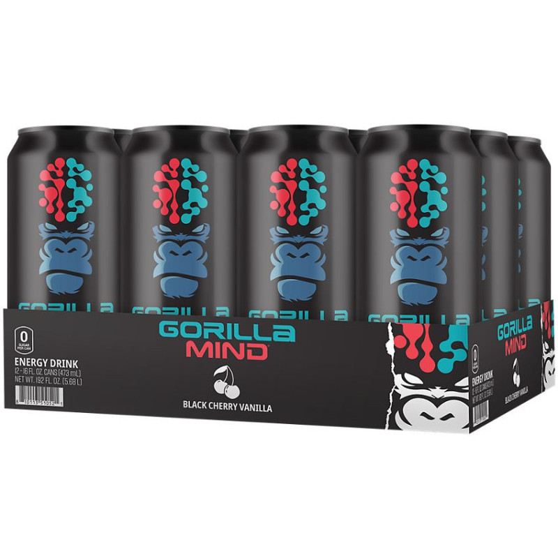 Gorilla Mind Energy Drink Black Cherry Vanilla (16 fl oz)