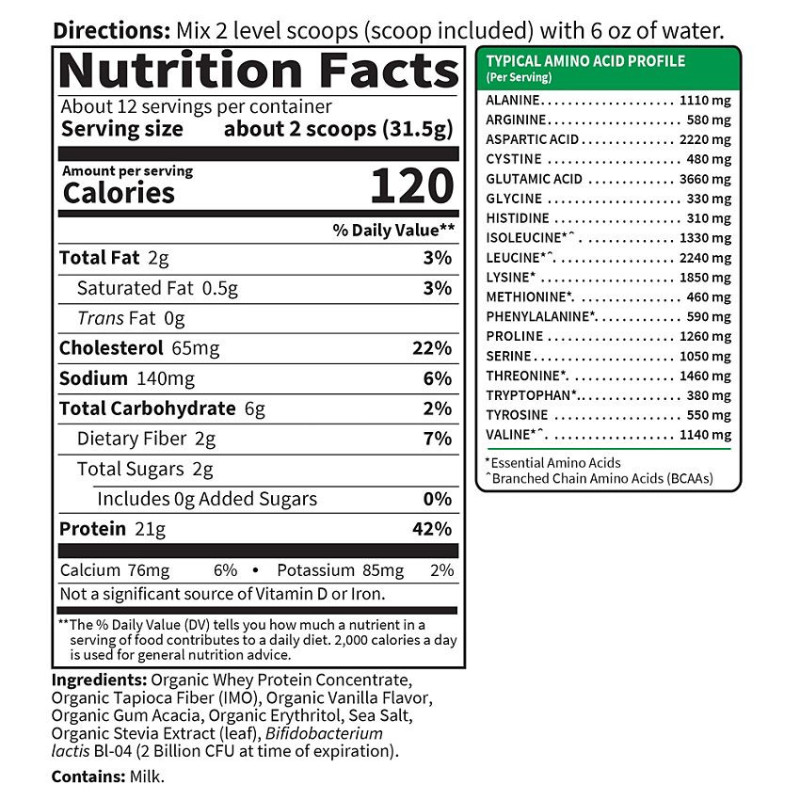 Grass Fed Whey Vanilla (20 serv) 1.4 lb