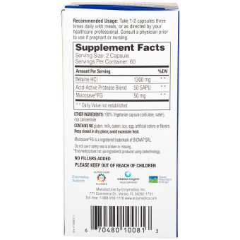 Betaine HCl Digestive Support (120 veg cap)