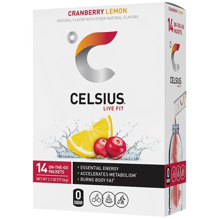 Celsius Powder Drink Mix Cranberry Lemon (14 packets)