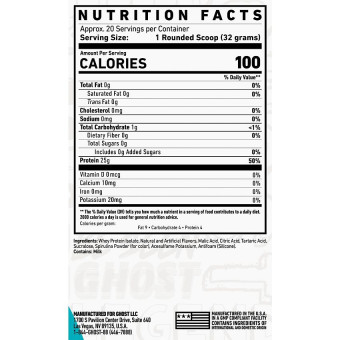 Ghost Whey Clear Protein Isolate Blue Raspberry (20 serv)
