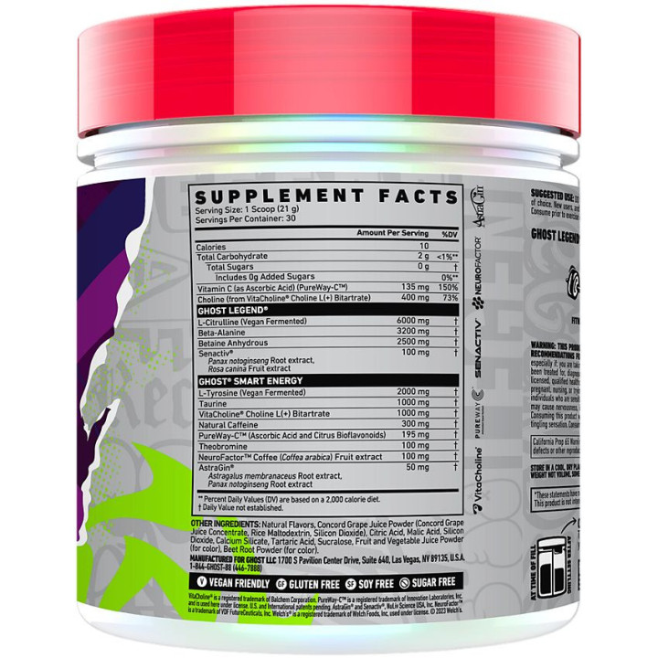 Ghost Legend V4 Pre-Workout Welch's Grape (30 Serv)