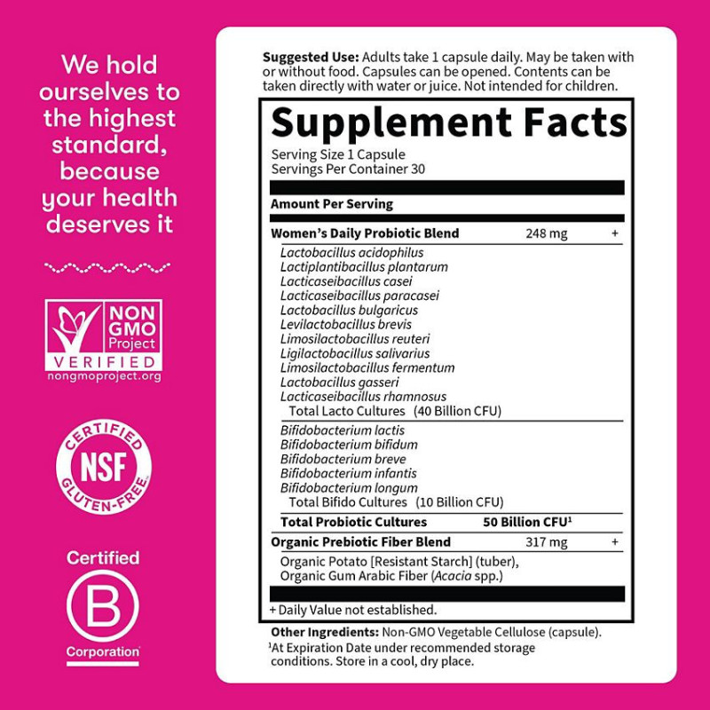 Dr Formulated Once Daily Women Probiotic 50 Bill (30 veg cap)
