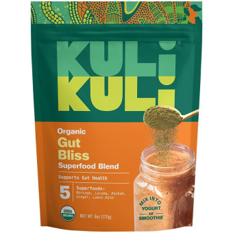 Kuli Kuli Organic Gut Bliss Superfood Blend Lemon Ginger 6 oz (28 serv)