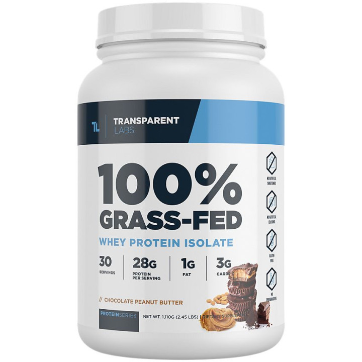 Grass Fed Isolate Chocolate Peanut Butter (30 serv) 2.45 Lbs
