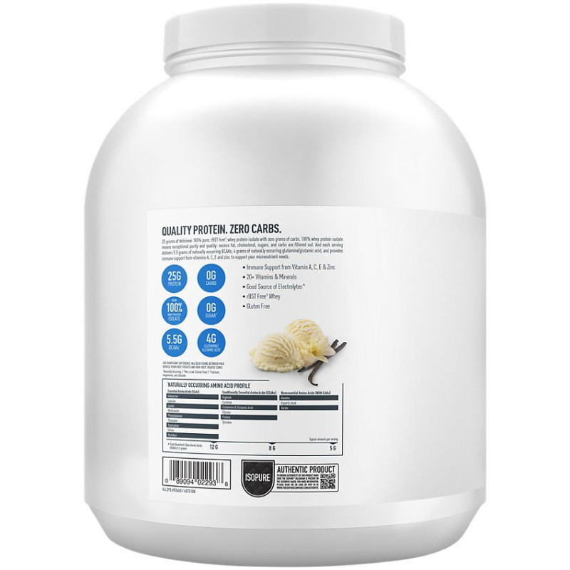 Isopure Zero Carb Vanilla (66 serv) 4.5 lb