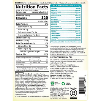 Raw Organic Plant Protein Unflavored (20 serv) 1.25 lb