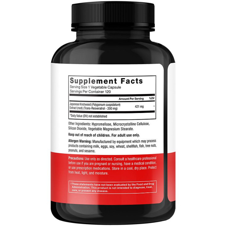 Force Factor Resveratrol  200 mg (120 Cap)