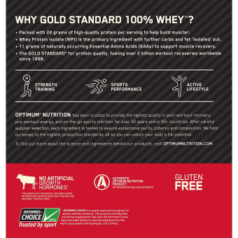 Gold 100% Whey Vanilla Ice Cream (29 serv) 2 lb