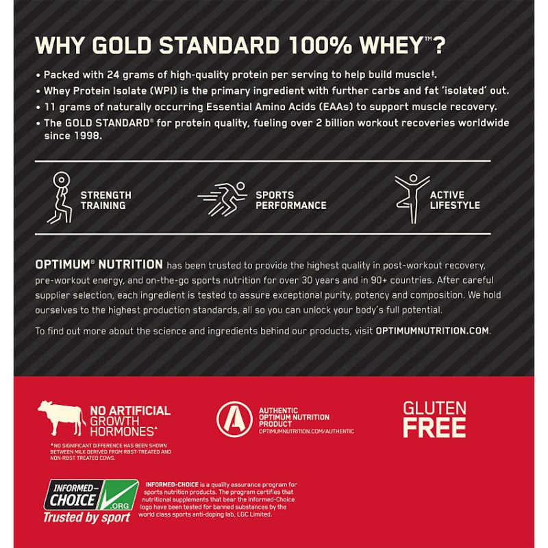 Gold 100% Whey Vanilla Ice Cream (29 serv) 2 lb