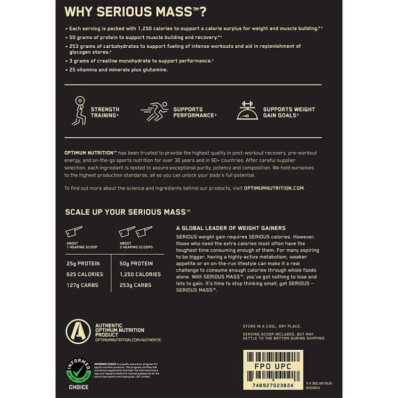 Serious Mass Vanilla (16 serv) 12 lb
