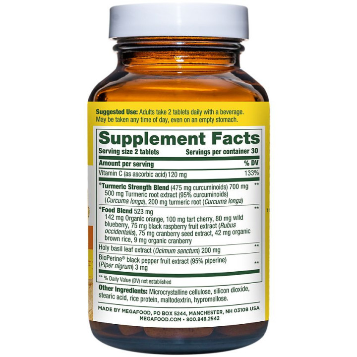 Megafood Turmeric Strength with Black Pepper & Tart Cherry (60 tabls)