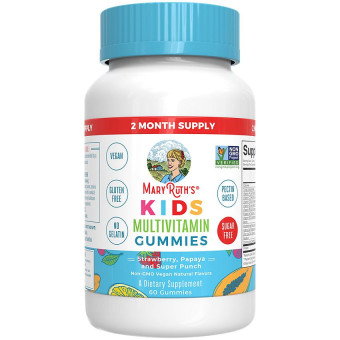 MaryRuths Kids Multivitamin Gummies Strawberry, Papaya, Punch (60 gummies)