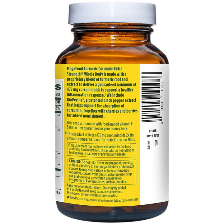 Megafood Turmeric Strength with Black Pepper & Tart Cherry (60 tabls)