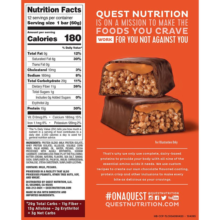 Quest Hero Protein Bar - Crispy Chocolate Caramel Pecan (1 barra)