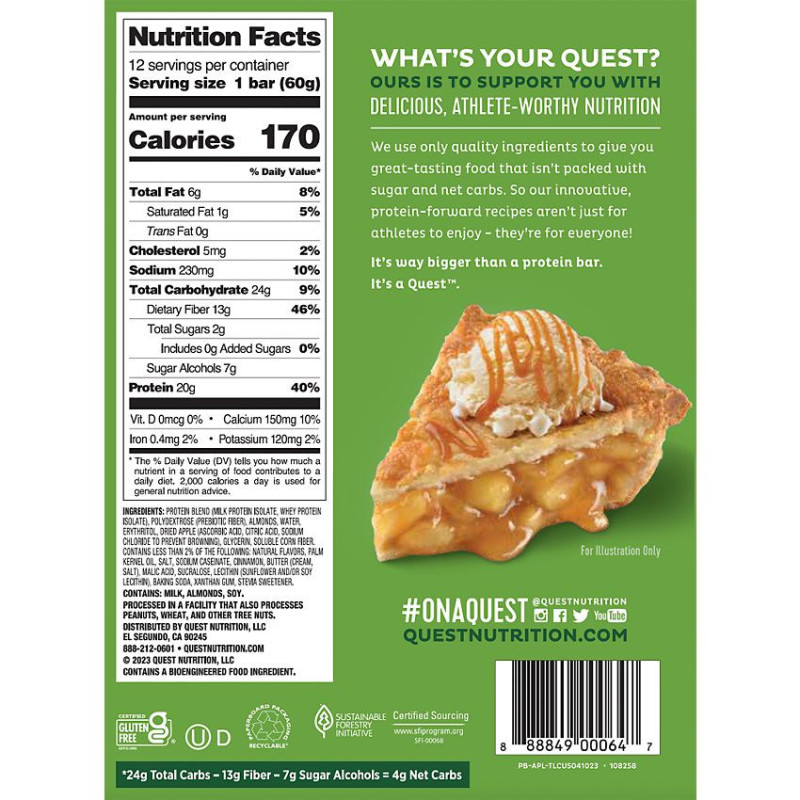 Quest Protein Bar Apple Pie (1 bar)