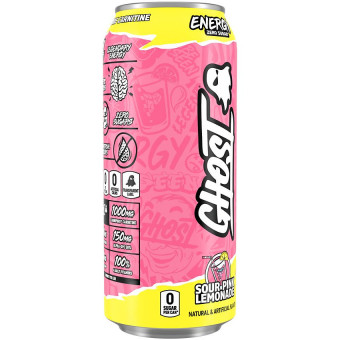 Ghost Energy Drink Zero Sugar Sour Pink Lemonade (16 fl oz)